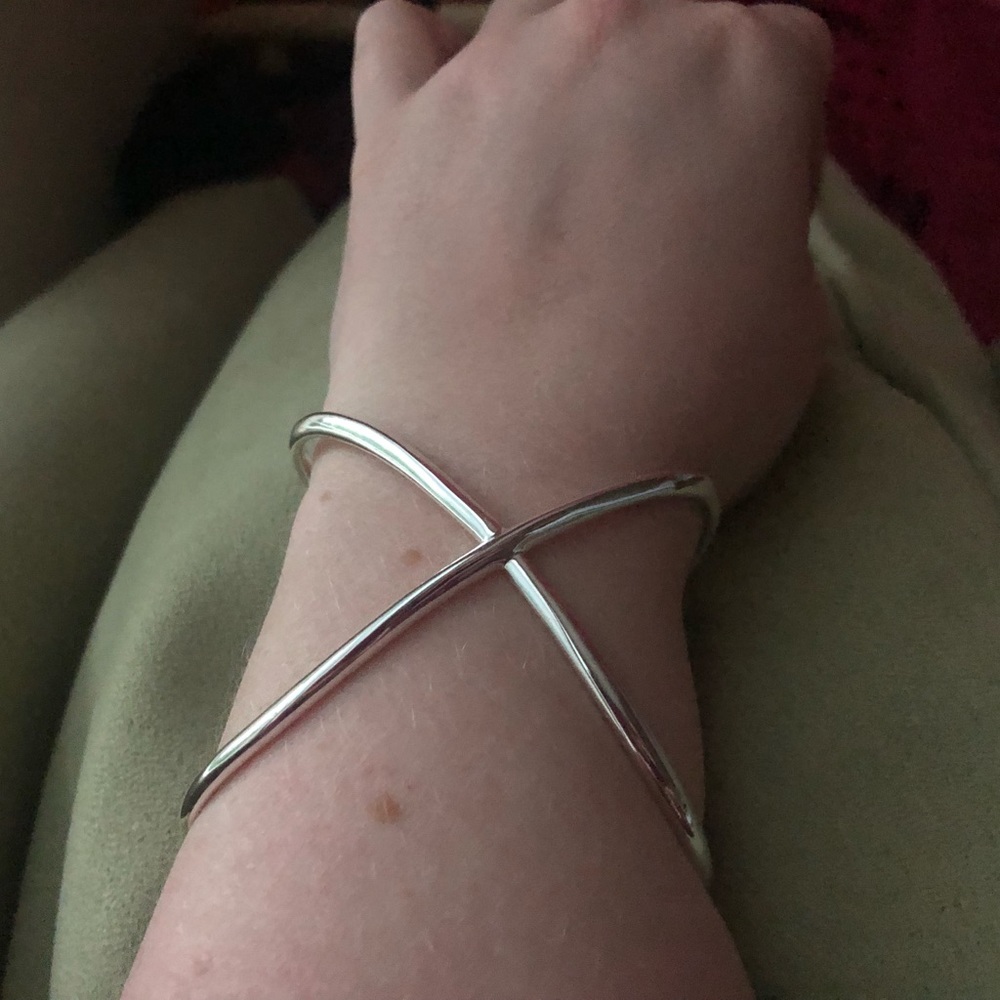 Silver X Cuff - Picture 3 of 8